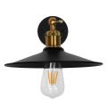 GLOBOSTAR® MINIMALL  Vintage Φωτιστικό Τοίχου - Απλίκα με Ντουί 1 x E27 AC 220-240V IP20 - Μαύρο & Χρυσό - Μ22 x Π39 x Υ18cm