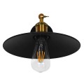 GLOBOSTAR® MINIMALL  Vintage Φωτιστικό Τοίχου - Απλίκα με Ντουί 1 x E27 AC 220-240V IP20 - Μαύρο & Χρυσό - Μ22 x Π39 x Υ18cm