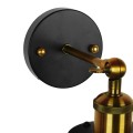 CATEL  Vintage Επιτοίχιο Φωτιστικό Απλίκα Μονόφωτο 1 x E27 IP20 Μαύρο & Χρυσό Μέταλλο - Μ26 x Π15 x Υ30cm