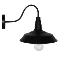 GLOBOSTAR® RAY  Vintage Φωτιστικό Τοίχου - Απλίκα με Ντουί 1 x E27 AC 220-240V IP20 - Μαύρο - Μ26 x Π37 x Υ32cm