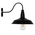 GLOBOSTAR® RAY  Vintage Φωτιστικό Τοίχου - Απλίκα με Ντουί 1 x E27 AC 220-240V IP20 - Μαύρο - Μ26 x Π37 x Υ32cm