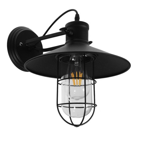 CELL  Vintage Επιτοίχιο Φωτιστικό Απλίκα Μονόφωτο 1 x E27 IP20 Μαύρο Μέταλλο - Μ33 x Π27 x Υ33cm