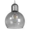 BOSSANOVA  Μοντέρνο Κρεμαστό Φωτιστικό Ανάρτηση Μονόφωτο 1 x E27 IP20 Γκρι Γυαλί - Μ18 x Π18 x Υ23cm