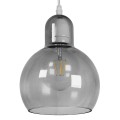 BOSSANOVA  Μοντέρνο Κρεμαστό Φωτιστικό Ανάρτηση Μονόφωτο 1 x E27 IP20 Γκρι Γυαλί - Μ18 x Π18 x Υ23cm