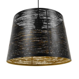 ACCADEMIA  Μοντέρνο Κρεμαστό Φωτιστικό Καπέλο Μονόφωτο 1 x E27 IP20 Μαύρο & Χρυσό Μέταλλο - Μ35 x Π35 x Y25cm ACCADEMIA  Μοντέρνο Κρεμαστό Φωτιστικό Καπέλο Μονόφωτο 1 x E27 IP20 Μαύρο & Χρυσό Μέταλλο - Μ35 x Π35 x Y25cm