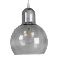 BOSSANOVA  Μοντέρνο Κρεμαστό Φωτιστικό Ανάρτηση Μονόφωτο 1 x E27 IP20 Γκρι Γυαλί - Μ18 x Π18 x Υ23cm