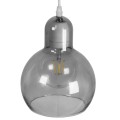 BOSSANOVA  Μοντέρνο Κρεμαστό Φωτιστικό Ανάρτηση Μονόφωτο 1 x E27 IP20 Γκρι Γυαλί - Μ18 x Π18 x Υ23cm
