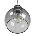 BOSSANOVA  Μοντέρνο Κρεμαστό Φωτιστικό Ανάρτηση Μονόφωτο 1 x E27 IP20 Γκρι Γυαλί - Μ18 x Π18 x Υ23cm