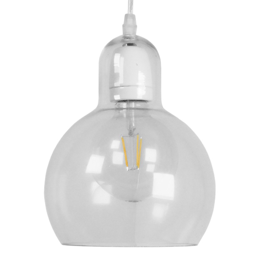 LUCREZIA  Μοντέρνο Κρεμαστό Φωτιστικό Ανάρτηση Μονόφωτο 1 x E27 IP20 Διάφανο Γυαλί - Μ18 x Π18 x Υ23cm