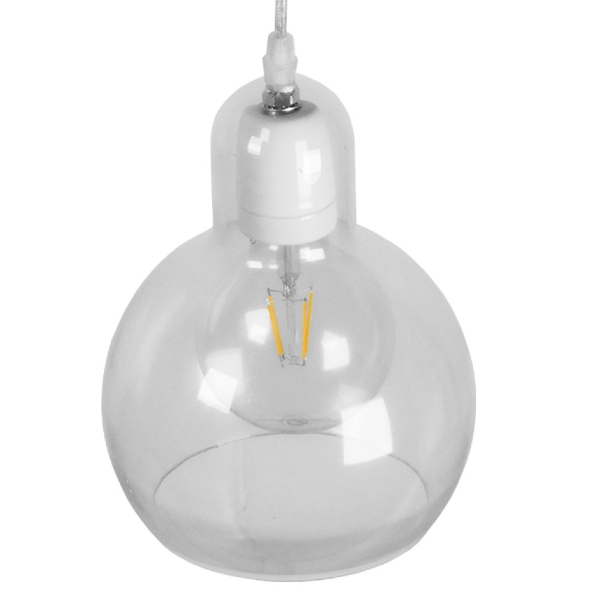 LUCREZIA  Μοντέρνο Κρεμαστό Φωτιστικό Ανάρτηση Μονόφωτο 1 x E27 IP20 Διάφανο Γυαλί - Μ18 x Π18 x Υ23cm