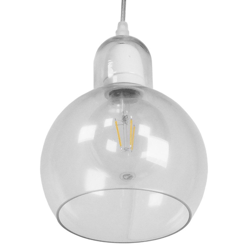 LUCREZIA  Μοντέρνο Κρεμαστό Φωτιστικό Ανάρτηση Μονόφωτο 1 x E27 IP20 Διάφανο Γυαλί - Μ18 x Π18 x Υ23cm