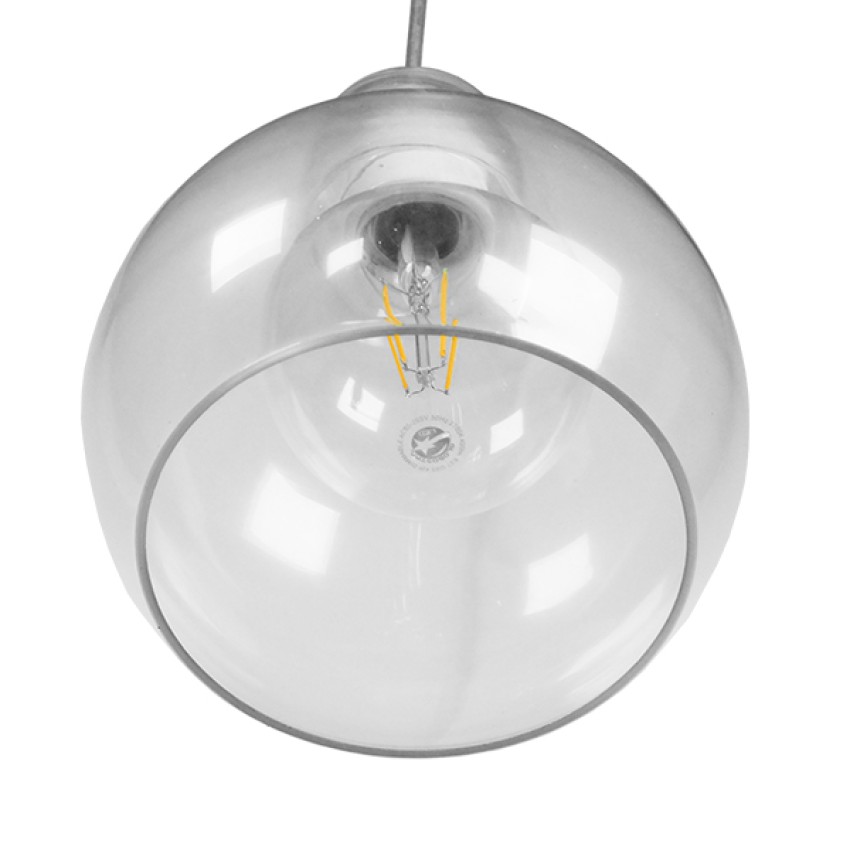 LUCREZIA  Μοντέρνο Κρεμαστό Φωτιστικό Ανάρτηση Μονόφωτο 1 x E27 IP20 Διάφανο Γυαλί - Μ18 x Π18 x Υ23cm