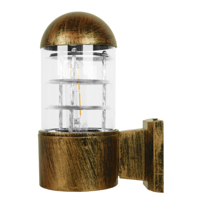 GLOBOSTAR® NEWI  Μοντέρνο Φωτιστικό Τοίχου - Απλίκα με Ντουί 1 x E27 AC 220-240V IP20 - Μπρούτζινο - Μ11 x Π17 x Υ25cm