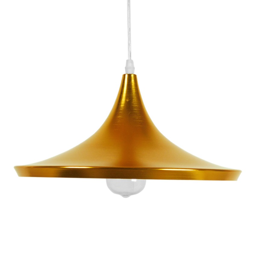 SHANGHAI  Μοντέρνο Κρεμαστό Φωτιστικό Καμπάνα Μονόφωτο 1 x E27 IP20 Χρυσό Μέταλλο - Μ37 x Π37 x Υ20cm