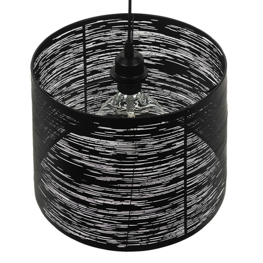 GLOBOSTAR® ACCADEMIA  Μοντέρνο Κρεμαστό Φωτιστικό Οροφής με Ντουί 1 x E27 AC 220-240V IP20 - Μαύρο - Μ35 x Π35 x Υ25cm