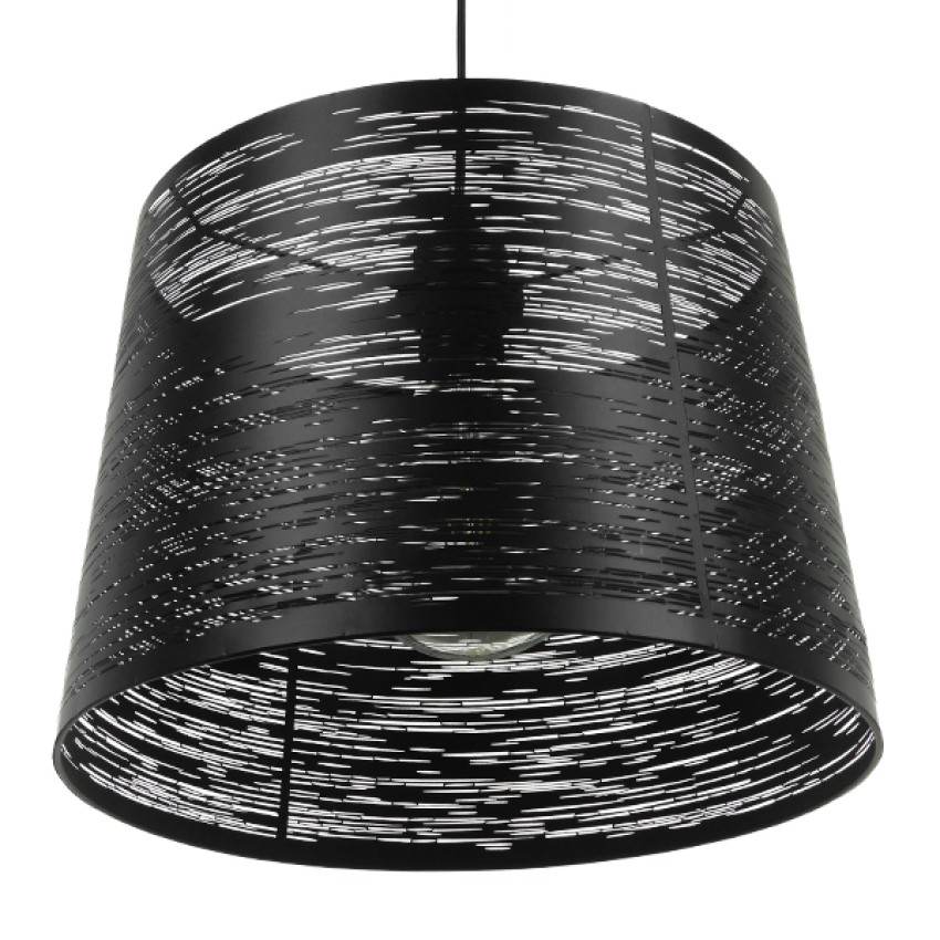 GLOBOSTAR® ACCADEMIA  Μοντέρνο Κρεμαστό Φωτιστικό Οροφής με Ντουί 1 x E27 AC 220-240V IP20 - Μαύρο - Μ35 x Π35 x Υ25cm