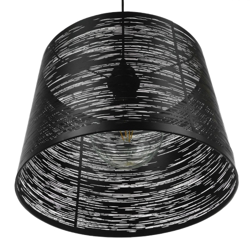 GLOBOSTAR® ACCADEMIA  Μοντέρνο Κρεμαστό Φωτιστικό Οροφής με Ντουί 1 x E27 AC 220-240V IP20 - Μαύρο - Μ35 x Π35 x Υ25cm