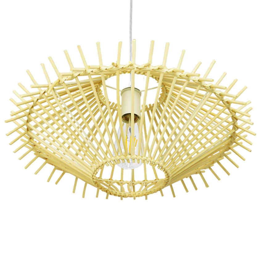 SASSO Boho Κρεμαστό Φωτιστικό Πλέγμα Μονόφωτο 1 x E27 IP20 Μπεζ Ξύλο - Μ50 x Π50 x Y23cm SASSO Boho Κρεμαστό Φωτιστικό Πλέγμα Μονόφωτο 1 x E27 IP20 Μπεζ Ξύλο - Μ50 x Π50 x Y23cm