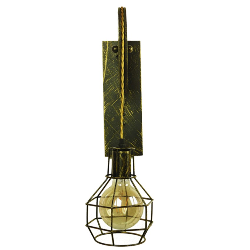 GLOBOSTAR® RYDON  Vintage Φωτιστικό Τοίχου - Απλίκα με Ντουί 1 x E27 AC 220-240V IP20 - Μπρούτζινο Εφέ Σκουριάς - Μ15 x Π24 x Υ70cm