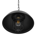 GLOBOSTAR® HARROW  Vintage Κρεμαστό Φωτιστικό Οροφής με Ντουί 1 x E27 AC 220-240V IP20 - Μαύρο - Μ33 x Π33 x Υ32cm