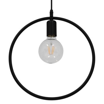 GLOBOSTAR® OMICRON  Μοντέρνο Κρεμαστό Φωτιστικό Οροφής με Ντουί 1 x E27 AC 220-240V IP20 - Μαύρο - Μ33 x Π4 x Υ33cm
