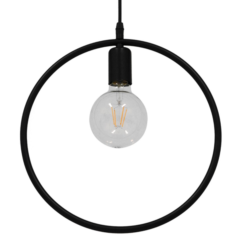 GLOBOSTAR® OMICRON  Μοντέρνο Κρεμαστό Φωτιστικό Οροφής με Ντουί 1 x E27 AC 220-240V IP20 - Μαύρο - Μ33 x Π4 x Υ33cm