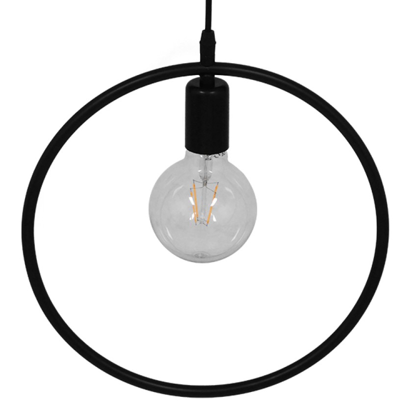 GLOBOSTAR® OMICRON  Μοντέρνο Κρεμαστό Φωτιστικό Οροφής με Ντουί 1 x E27 AC 220-240V IP20 - Μαύρο - Μ33 x Π4 x Υ33cm