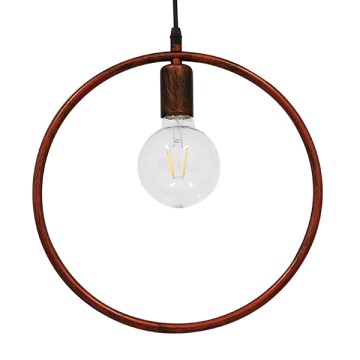 GLOBOSTAR® OMICRON  Μοντέρνο Κρεμαστό Φωτιστικό Οροφής με Ντουί 1 x E27 AC 220-240V IP20 - Χάλκινο - Μ33 x Π4 x Υ33cm