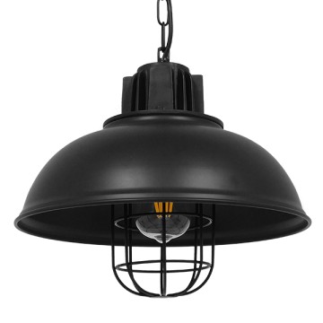 GLOBOSTAR® HARROW  Vintage Κρεμαστό Φωτιστικό Οροφής με Ντουί 1 x E27 AC 220-240V IP20 - Μαύρο - Μ33 x Π33 x Υ32cm