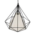 GLOBOSTAR® KAIRI  Μοντέρνο Κρεμαστό Φωτιστικό Οροφής με Ντουί 1 x E27 AC 220-240V IP20 - Μαύρο & Λευκό - Μ38 x Π38 x Υ39cm