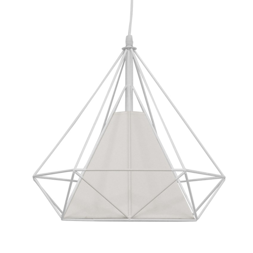 GLOBOSTAR® KAIRI  Μοντέρνο Κρεμαστό Φωτιστικό Οροφής με Ντουί 1 x E27 AC 220-240V IP20 - Λευκό - Μ38 x Π38 x Υ39cm