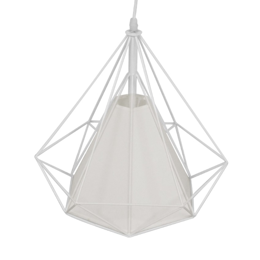 GLOBOSTAR® KAIRI  Μοντέρνο Κρεμαστό Φωτιστικό Οροφής με Ντουί 1 x E27 AC 220-240V IP20 - Λευκό - Μ38 x Π38 x Υ39cm