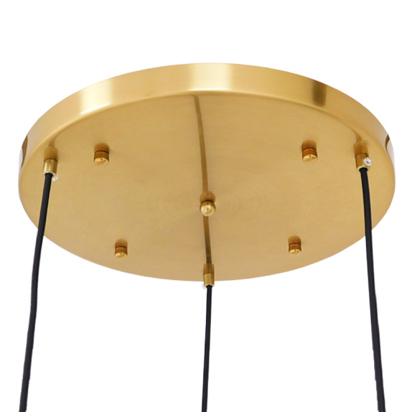 GLOBOSTAR® AMARIS  Μοντέρνο Κρεμαστό Φωτιστικό Οροφής με Ντουί 3 x E27 AC 220-240V IP20 - Χρυσό Πλατίνα & Μελί - Μ50 x Π50 x Υ30cm