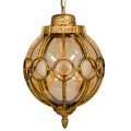 ETOILE  Vintage Κρεμαστό Φωτιστικό Μπάλα Μονόφωτο 1 x E27 IP20 Μπρούτζινο & Χρυσό Μέταλλο με Μελί Γυαλί - Μ28 x Π28 x Y38cm