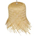 HAWAII  Boho Κρεμαστό Φωτιστικό Καμπάνα Μονόφωτο 1 x E27 IP20 Μπέζ Ξύλο - Μ40 x Π40 x Y43cm