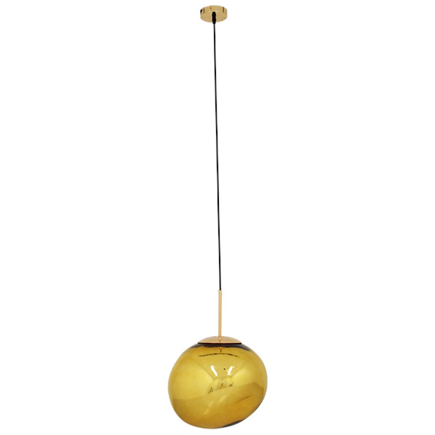 GLOBOSTAR® DIXAR  Μοντέρνο Κρεμαστό Φωτιστικό Οροφής με Ντουί 1 x E27 AC 220-240V IP20 - Χρυσό - Μ36 x Π36 x Υ45cm