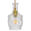 WHISKEY  Vintage Κρεμαστό Φωτιστικό Ανάρτηση Μονόφωτο 1 x E27 IP20 Διάφανο Γυαλί - Μ13 x Π13 x Υ22cm
