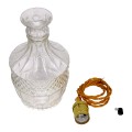 WHISKEY  Vintage Κρεμαστό Φωτιστικό Ανάρτηση Μονόφωτο 1 x E27 IP20 Διάφανο Γυαλί - Μ13 x Π13 x Υ22cm