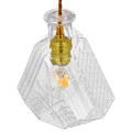 WHISKEY  Vintage Κρεμαστό Φωτιστικό Ανάρτηση Μονόφωτο 1 x E27 IP20 Διάφανο Γυαλί - Μ11 x Π11 x Υ20cm