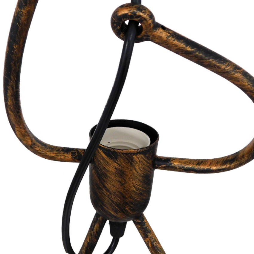 LITTLE MAN  Μοντέρνο Κρεμαστό Φωτιστικό Φιγούρα Μονόφωτο 1 x E27 IP20 Χάλκινο Μέταλλο - Μ20 x Π20 x Υ40cm