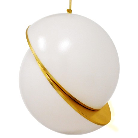 GLOBOSTAR® HUDSON  Μοντέρνο Κρεμαστό Φωτιστικό Οροφής με Ντουί 1 x E27 AC 220-240V IP20 - Λευκό & Χρυσό - Μ30 x Π30 x Υ34cm