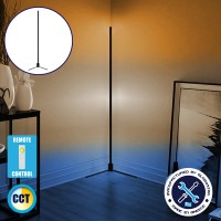 Μοντέρνο Minimal Επιδαπέδιο Μαύρο Φωτιστικό 200cm LED 32 Watt με Ασύρματο Χειριστήριο Αφής 2.4G RF & Dimmer CCT - Ψυχρό - Ημέρας - Θερμό  ALIEN Design