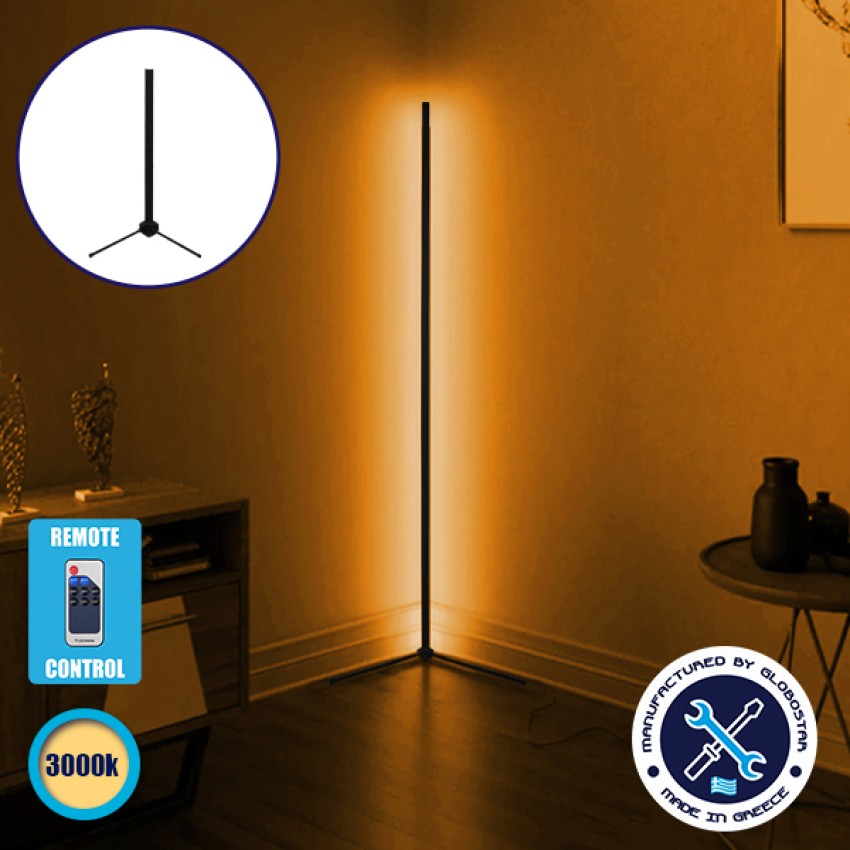 Μοντέρνο Minimal Επιτραπέζιο Μαύρο Φωτιστικό 50cm LED 8 Watt με Ασύρματο Χειριστήριο RF & Dimmer Θερμό Λευκό 3000k  ALIEN Design