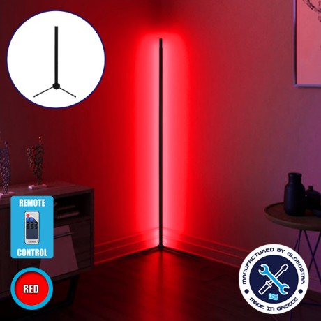 Μοντέρνο Minimal Επιτραπέζιο Μαύρο Φωτιστικό 50cm LED 8 Watt με Ασύρματο Χειριστήριο RF & Dimmer Κόκκινο  ALIEN Design