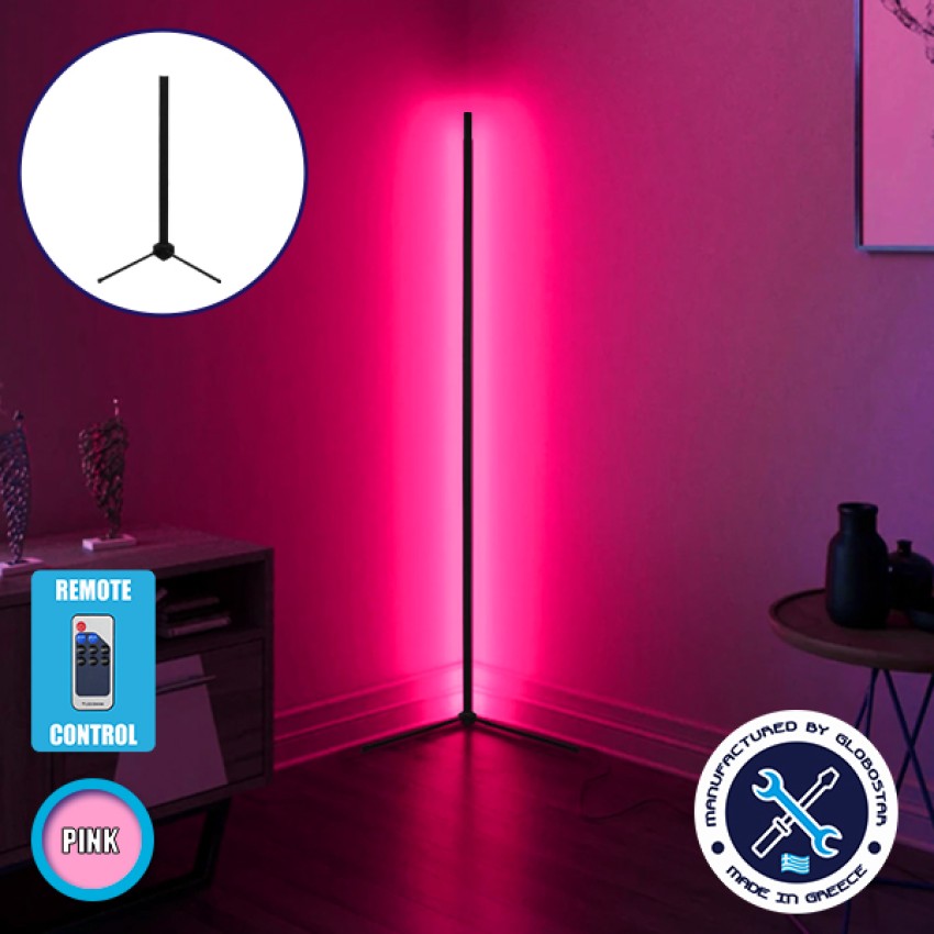 Μοντέρνο Minimal Επιτραπέζιο Μαύρο Φωτιστικό 50cm LED 8 Watt με Ασύρματο Χειριστήριο RF & Dimmer Ροζ  ALIEN Design