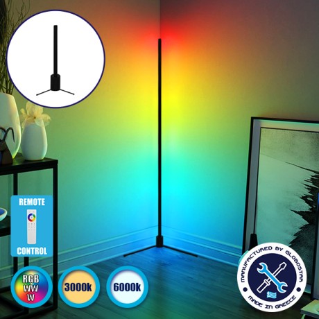 Μοντέρνο Minimal Επιτραπέζιο Μαύρο Φωτιστικό 50cm LED 10 Watt με Ασύρματο Χειριστήριο 2.4G RF & Dimmer RGBW+WW Πολύχρωμο - Ψυχρό - Ημέρας - Θερμό  ALIEN Design