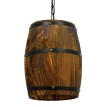 BARREL  Vintage Κρεμαστό Φωτιστικό Φιγούρα Μονόφωτο 1 x E27 IP20 Καφέ Ξύλο - Μ22 x Π22 x Υ29cm