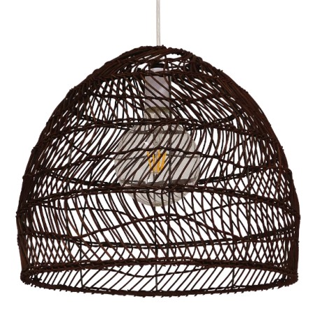 GLOBOSTAR® MALIBU  Boho Κρεμαστό Φωτιστικό Οροφής με Ντουί 1 x E27 AC 220-240V IP20 - Καφέ - Μ40 x Π40 x Υ35cm