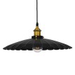 MARGI  Vintage Κρεμαστό Φωτιστικό Καμπάνα Μονόφωτο 1 x E27 IP20 Μαύρο & Χρυσό Μέταλλο - Μ40 x Π40 x Y15cm
