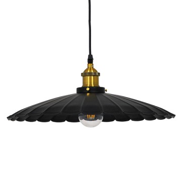 MARGI  Vintage Κρεμαστό Φωτιστικό Καμπάνα Μονόφωτο 1 x E27 IP20 Μαύρο & Χρυσό Μέταλλο - Μ40 x Π40 x Y15cm